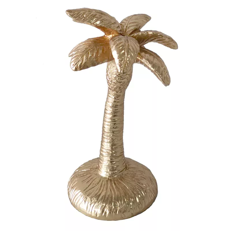 Gold Palm Tree Figurine, 7"