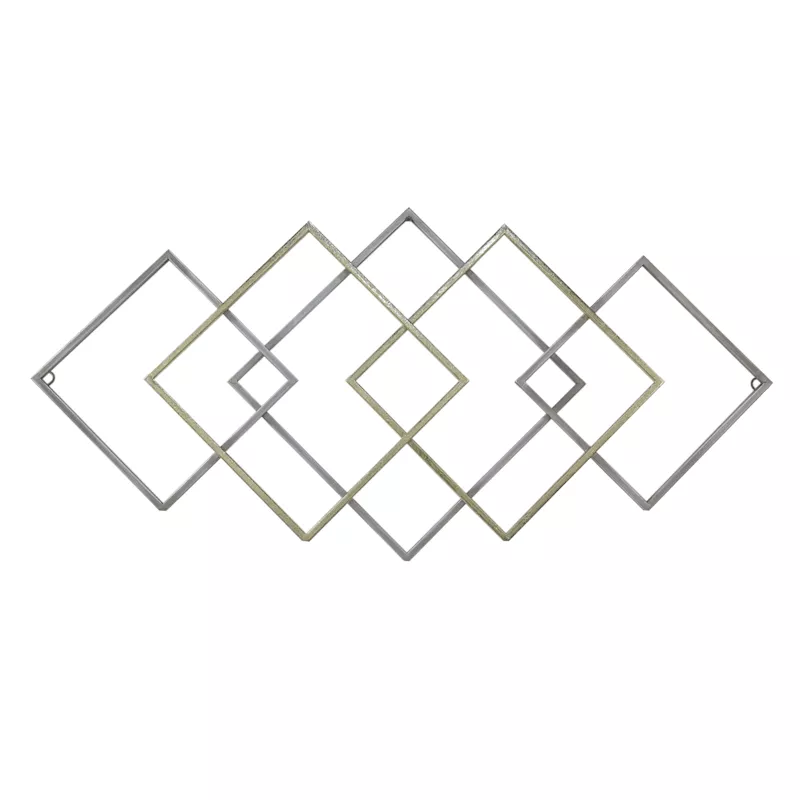 Gold & Silver Geo Wall Decor, 32x16