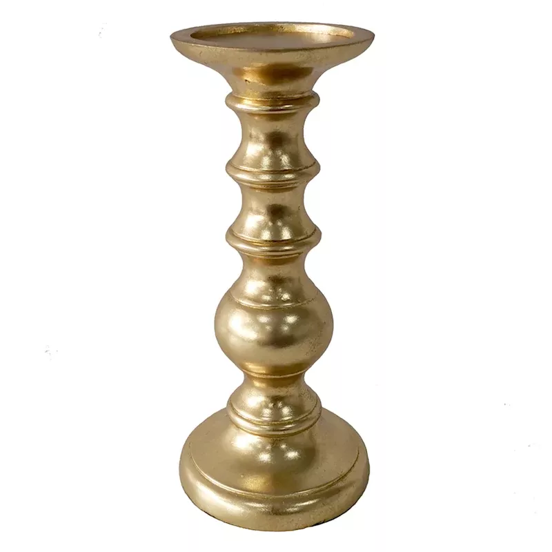 Gold Stacked Orb Candle Holder, Medium