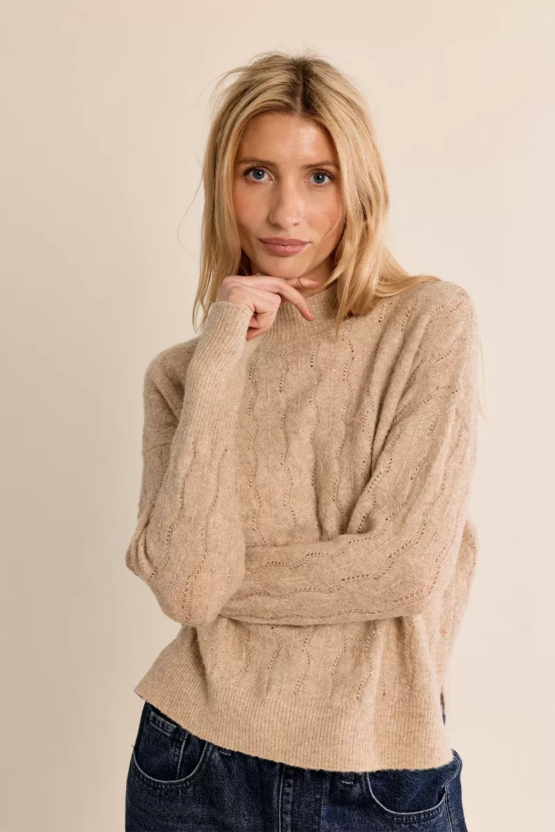Golden Beige Knitted Sweater