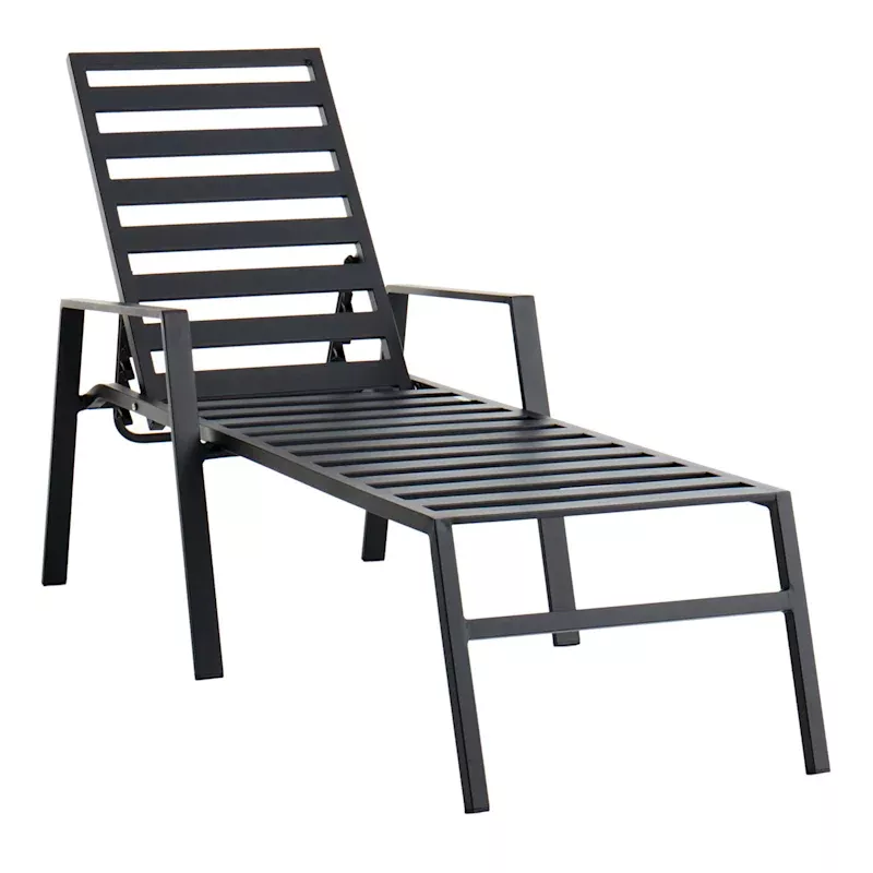 Grammercy Black Patio Chaise Lounge Chair