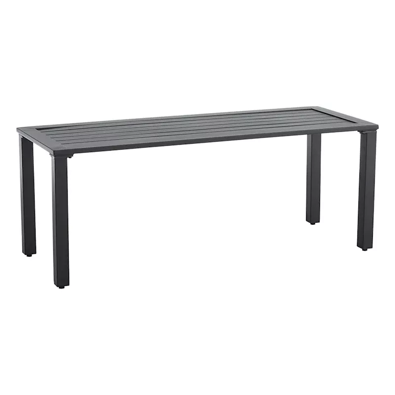 Grammercy Black Steel Slat Patio Bench