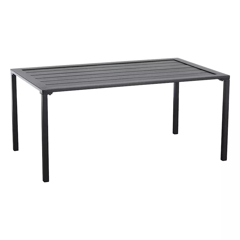 Grammercy Black Steel Slat Patio Coffee Table, 26.5"