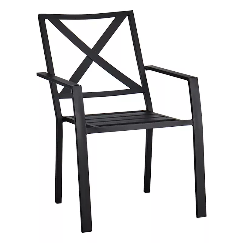 Grammercy Black X-Back Patio Dining Chair