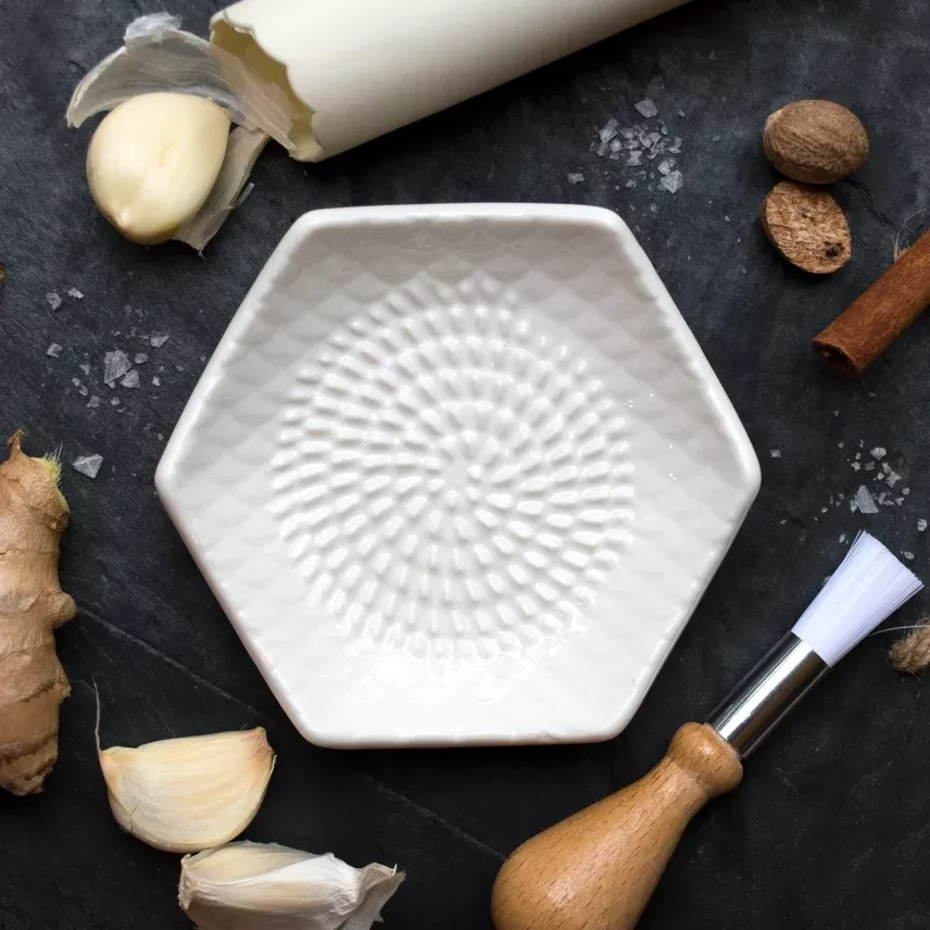 The Grate Plate - Ceramic Grater, White