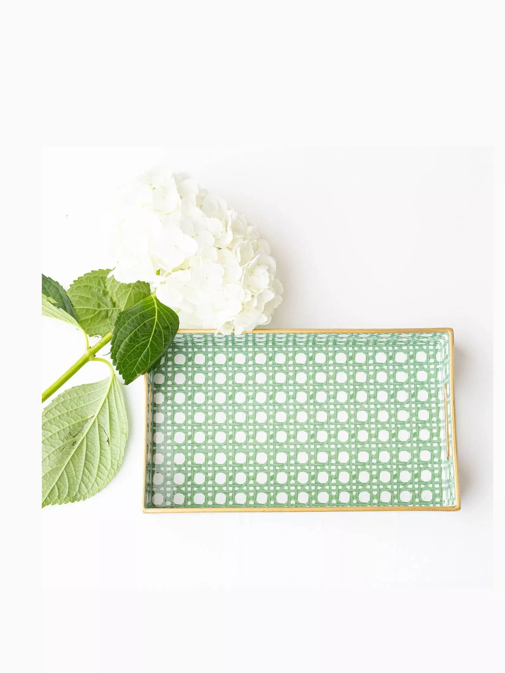 Green Cane Vanity Tray