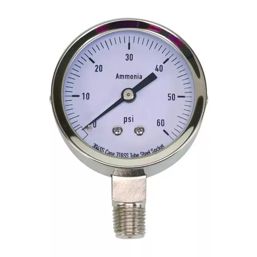 Green Leaf Ammonia Pressure Gauge - 4" - 0-60 PSI