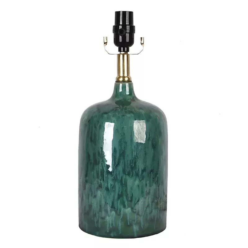 Green Reactive Glaze Table Lamp Base, 16"