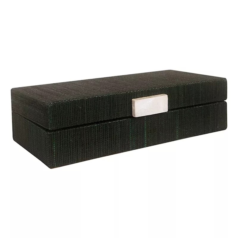 Green Woven Decorative Box, 13x7