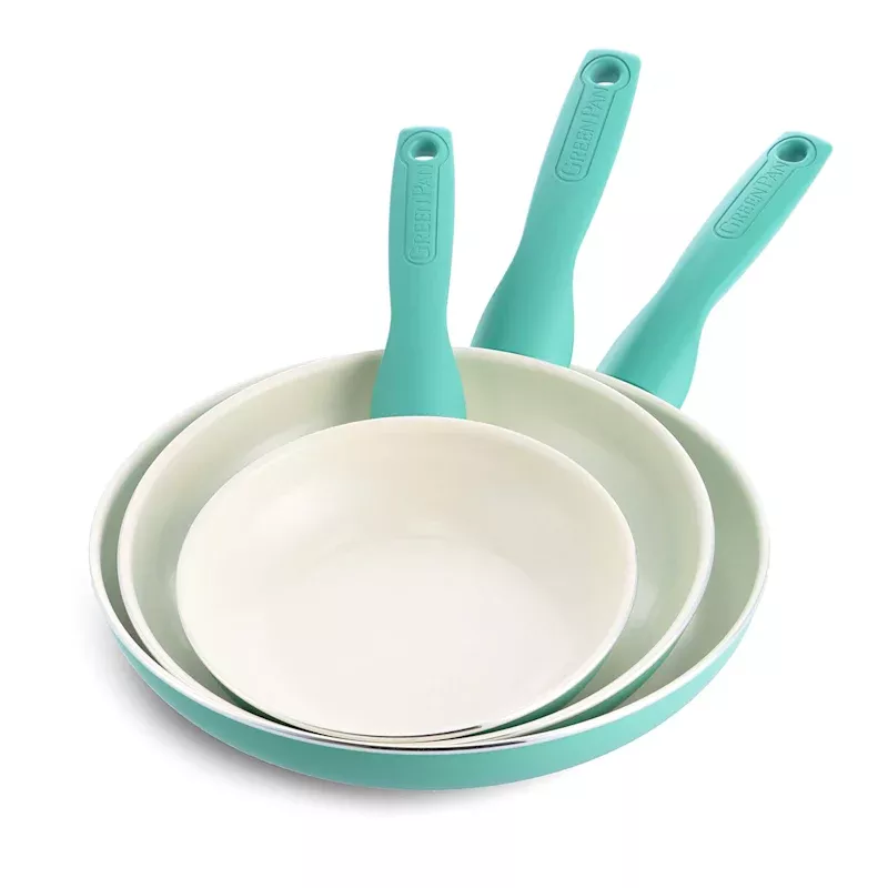 GreenPan 3-Pack Rio Frying Pan Set, Turquoise