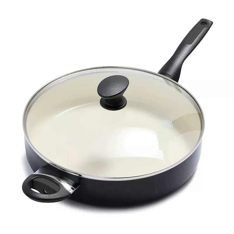 GreenPan Rio Black Covered Frying Pan, 5qt