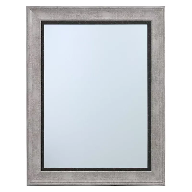 Grey & Black Framed Rectangle Wall Mirror, 22x28