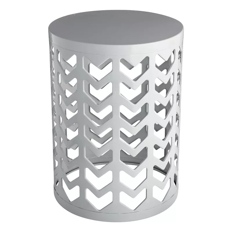 Grey Chevron Metal Plant Stand, 18"