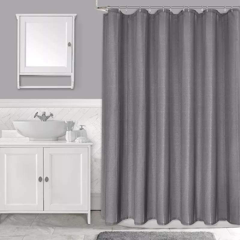 Grey Corey Stitch Shower Curtain, 72"