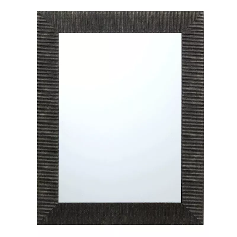 Grey Framed Ornate Rectangle Wall Mirror, 22x28