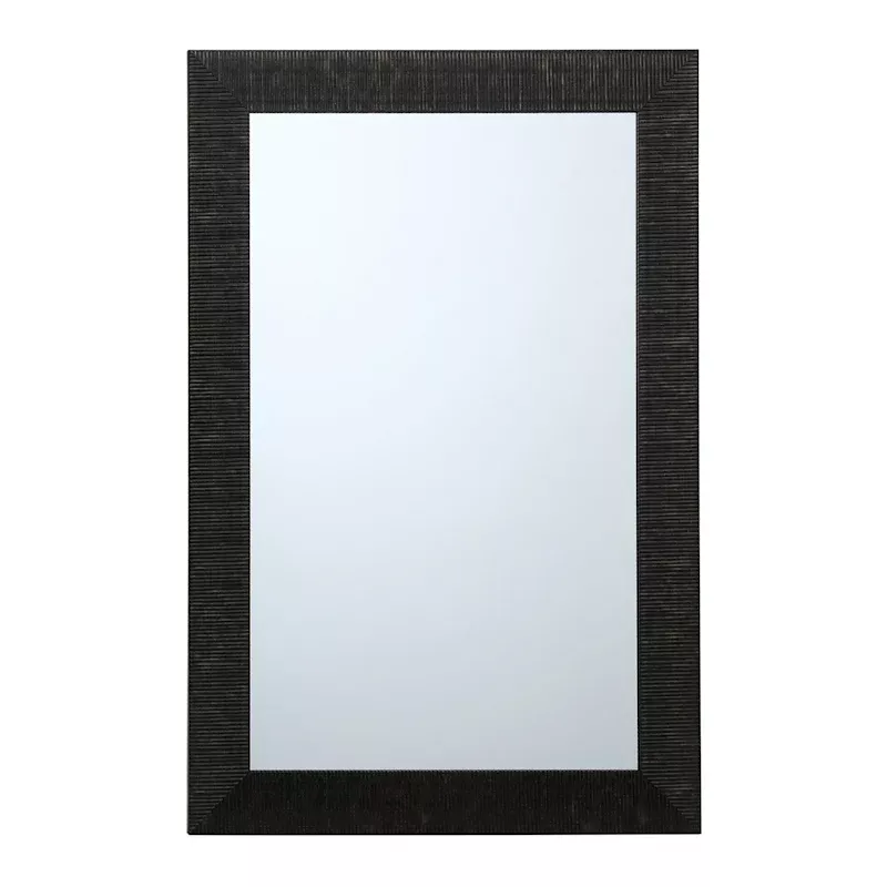 Grey Framed Ornate Rectangle Wall Mirror, 24x36