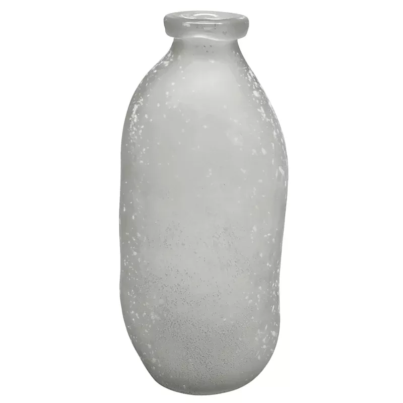 Grey Frosted Glass Vase, 13"