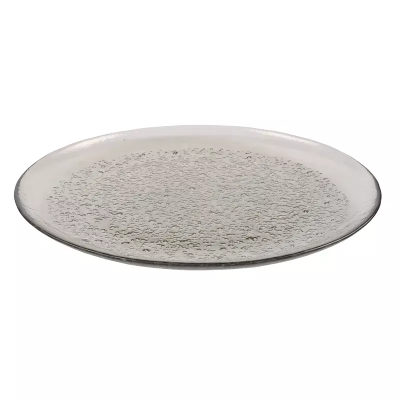 Grey Glass Dinner Plate