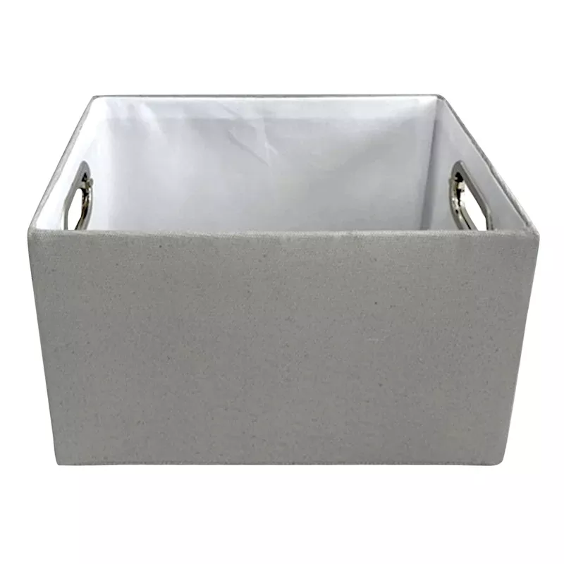 Grey Rectangle Fabric Storage Basket, Large