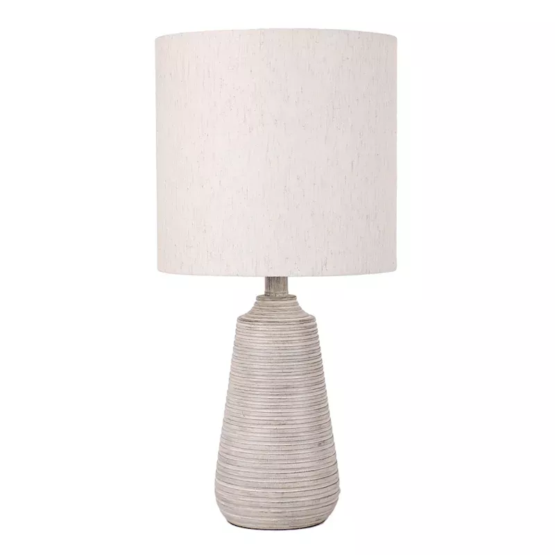 Grey Table Lamp with Shade, 21"