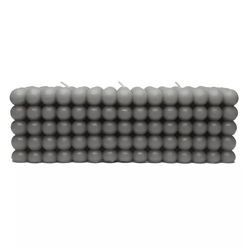 Grey Unscented Bubble Bar Candle, 3x3x8