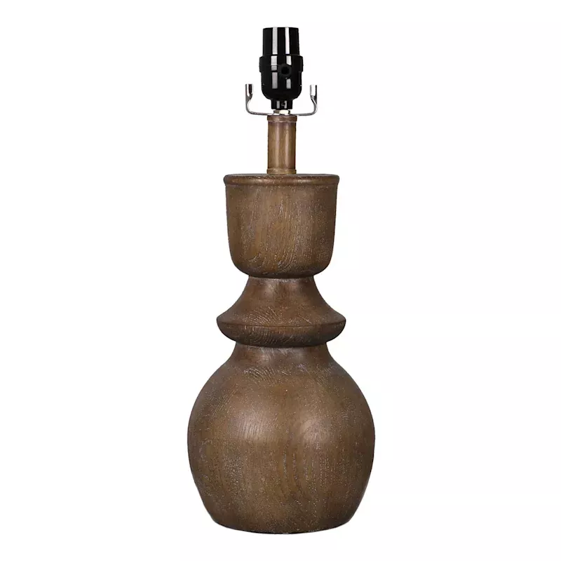 Grey Wood Spindle Table Lamp Base, 21"