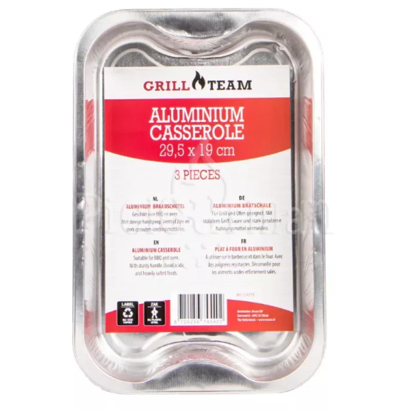 GrillTeam – Aluminium Casserole 29,5 cm x 19 cm