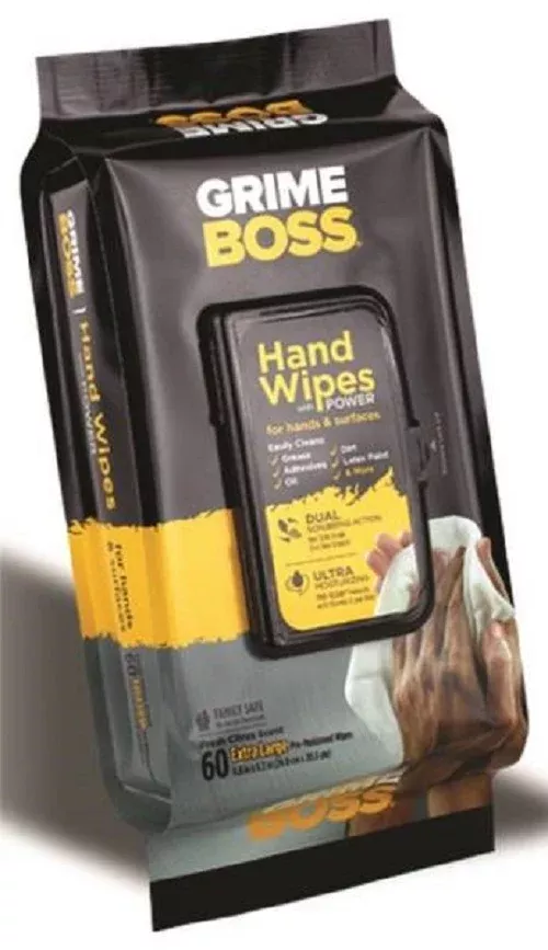 Grime Boss M956S8X Hand Cleaning Wipe Citrus, 60-Count
