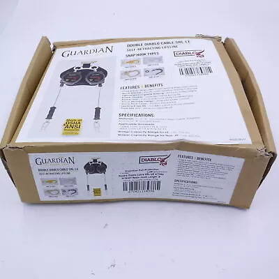 Guardian Double Diablo Cable SRL-LE Self Retracting Lifeline Snap Hooks 11099