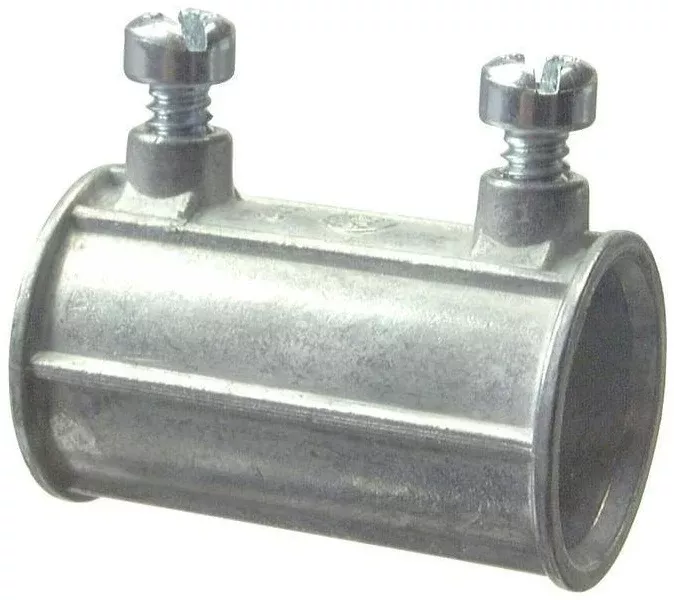 Halex 12201B EMT Set Screw Coupling, 1/2", Die Cast Zinc