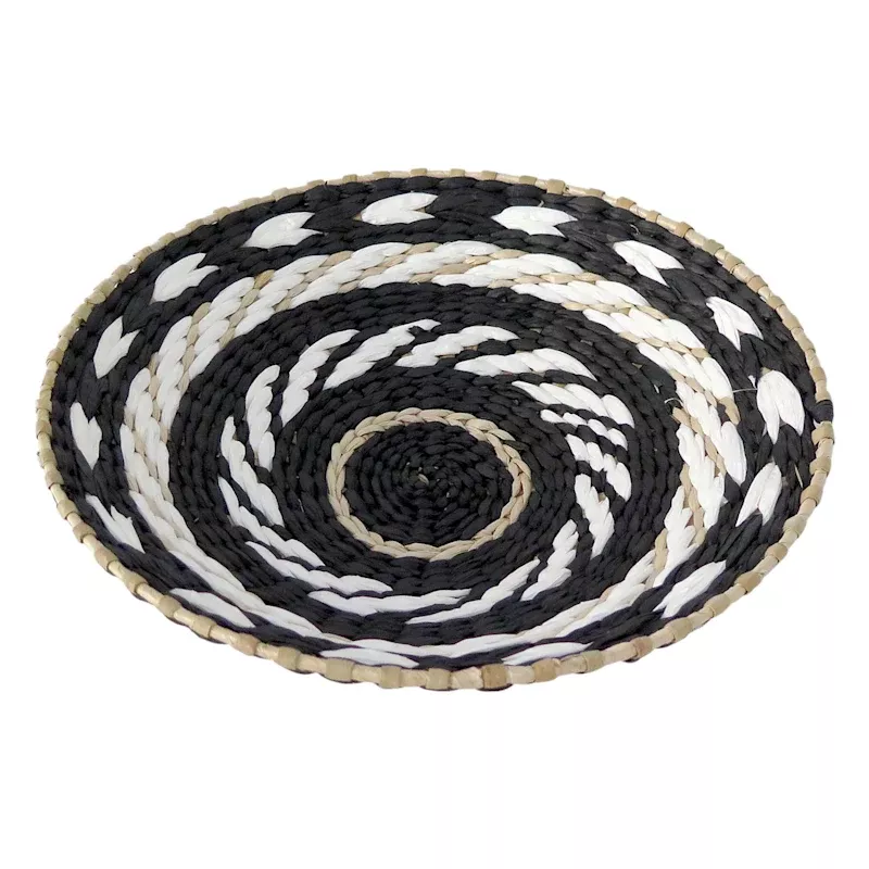 Handwoven Rattan Round Wall Basket, 14"