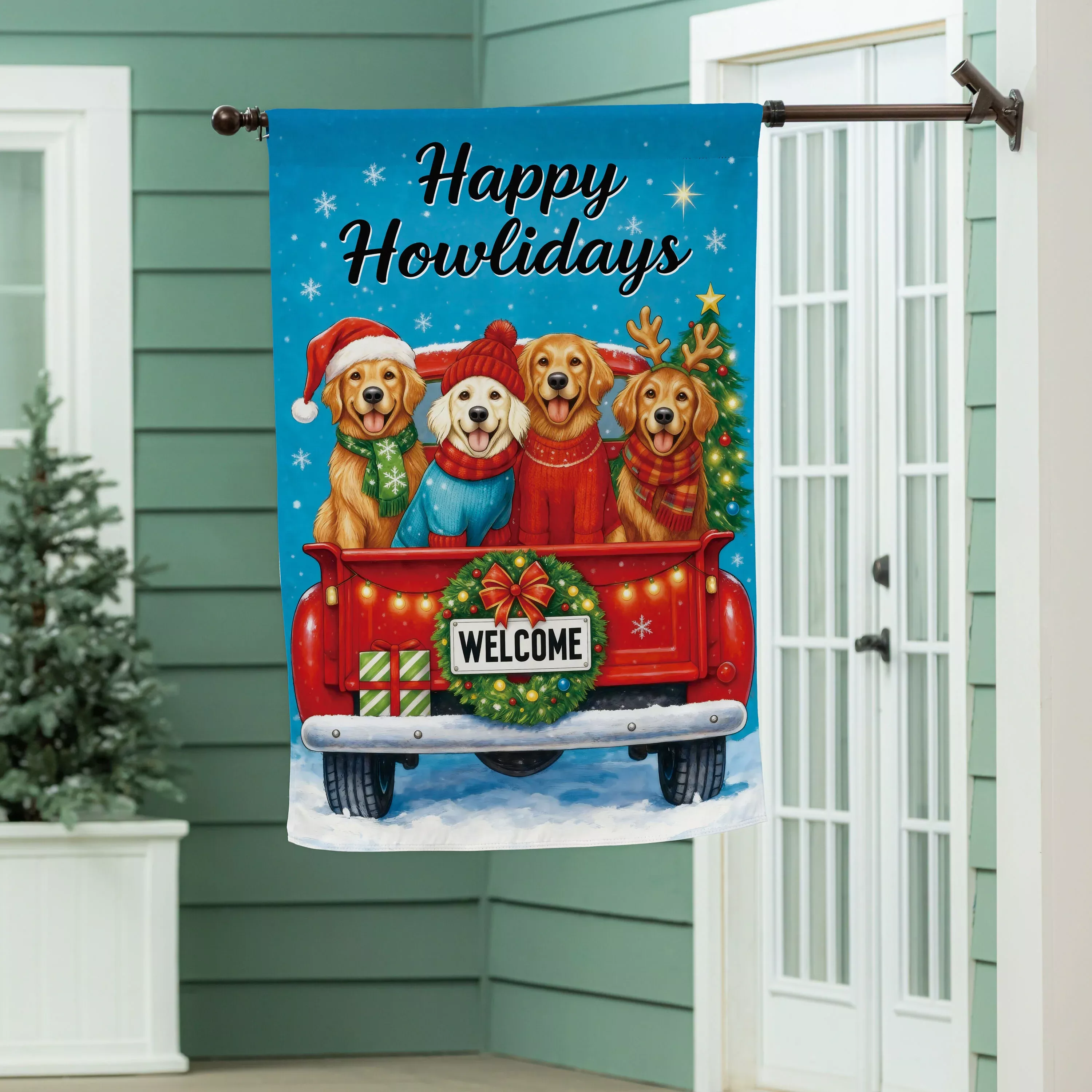 Happy Howlidays Suede Flag