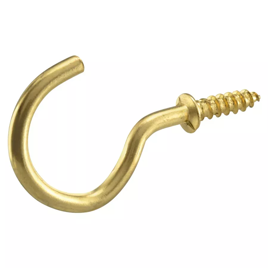 Hardware Essentials 3/4" Brass Cup Hook - 50 pk