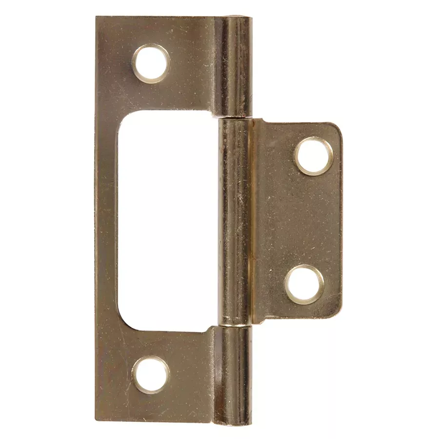 Hardware Essentials 3" Fixed Surface Mount Non-Mortise Hinge - Satin Brass