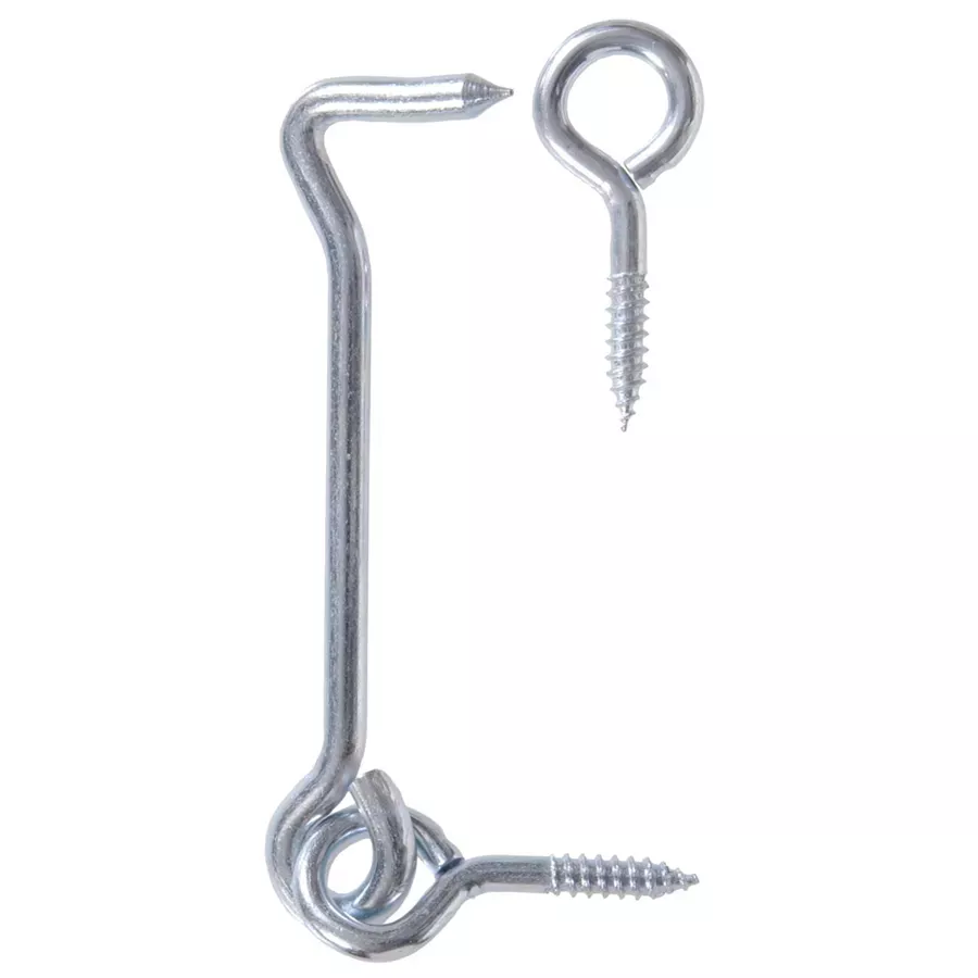 Hardware Essentials Single Sheave Gate Hook Latch and Eye Latch - Zinc Plated