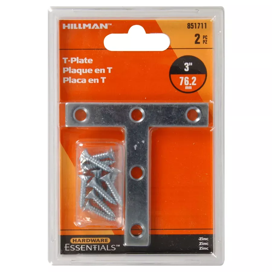 Hardware Essentials T-Plate - Zinc Plated