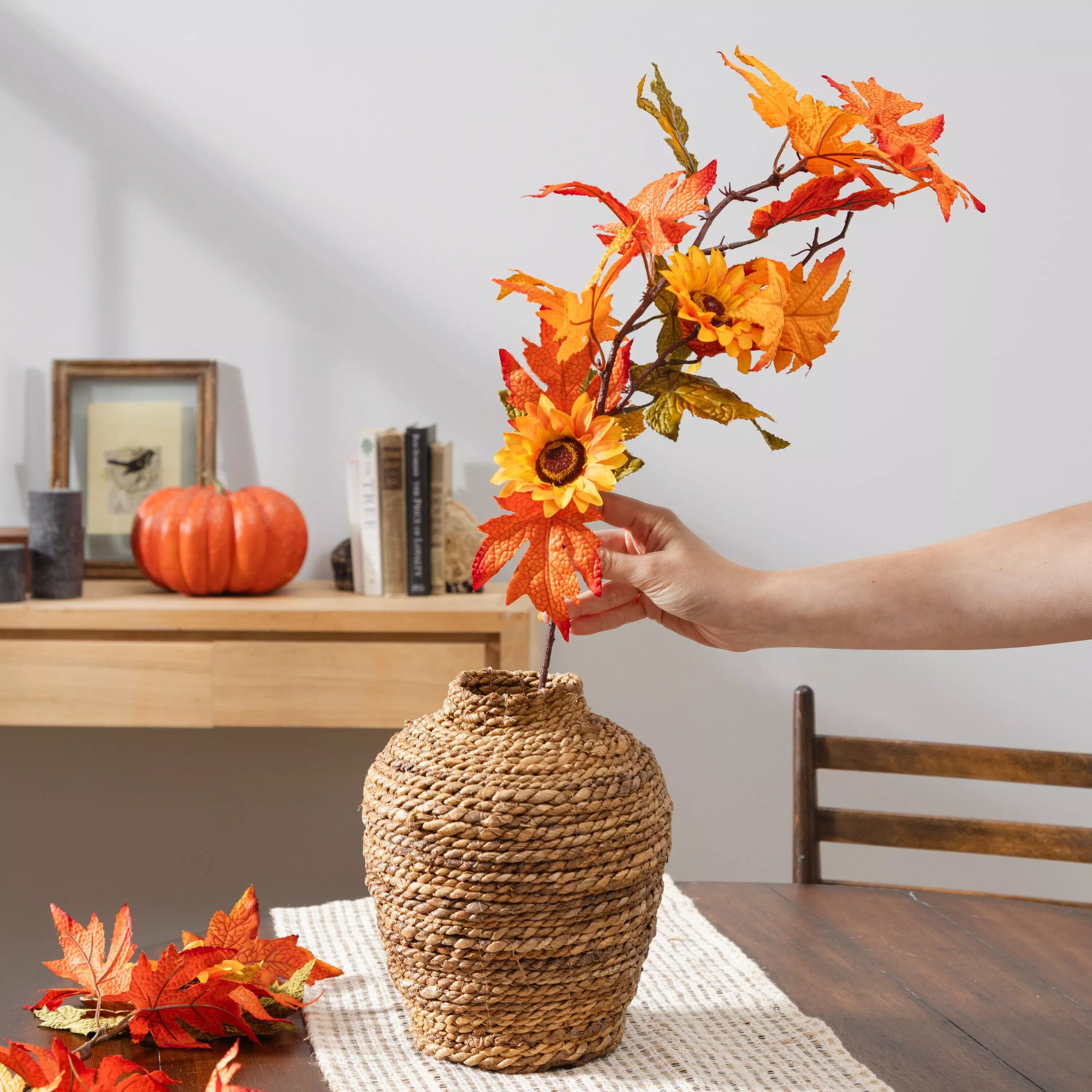 Harvest Blossom Stem, Autumn Sunflower, 30"