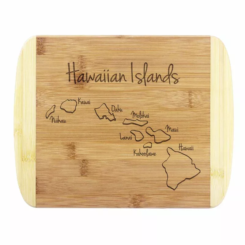 “Hawaiian Islands” Engraved Cutting Board 11″ x 8-3/4″