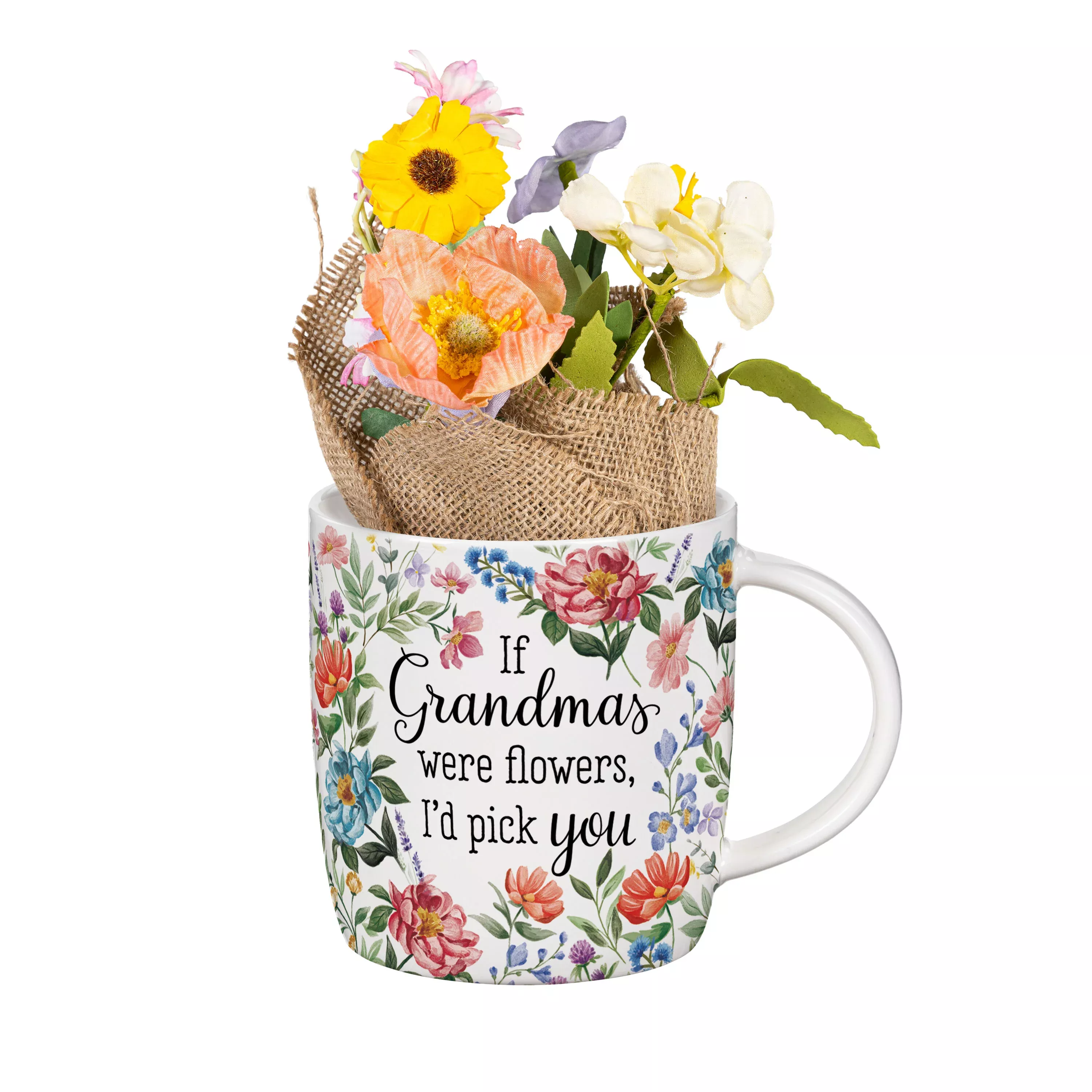 Heart Of The Home Grandma Drinkware Gift Set Ceramic Cup and Table Decor, 11oz, Gift Box