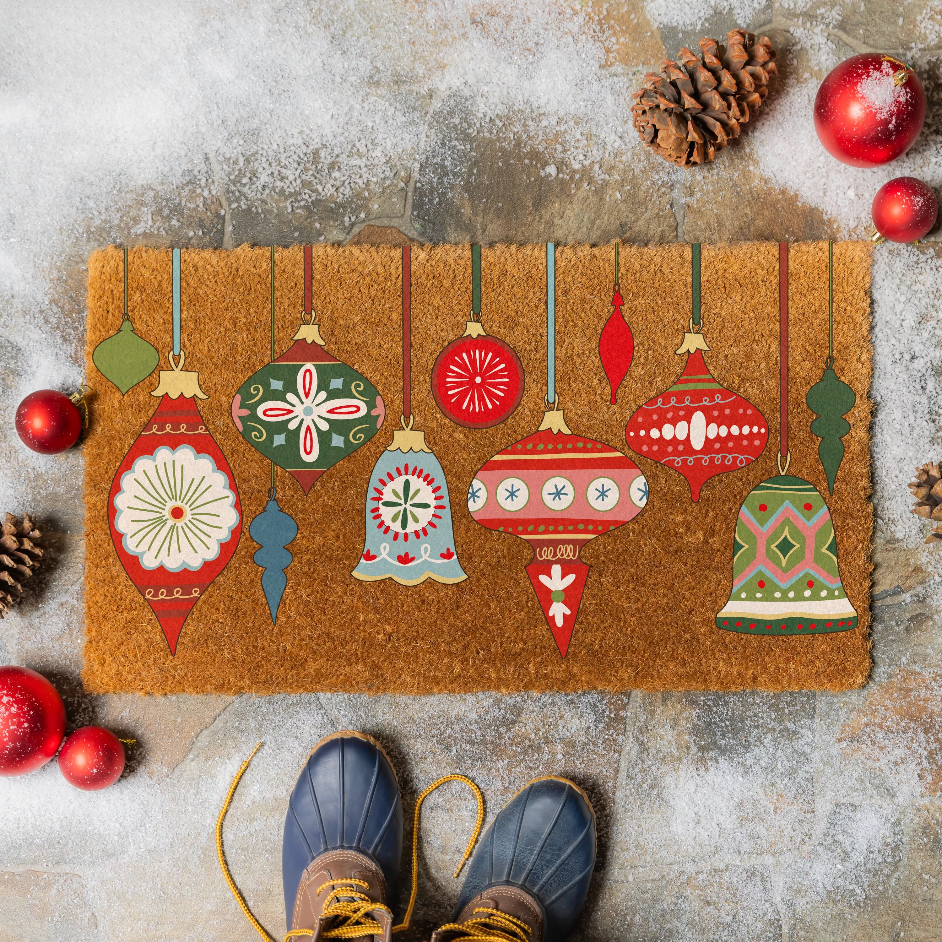 Heartfelt Cheer Ornaments Coir Mat