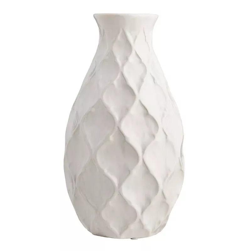 Helen White Ceramic Vase, 12"