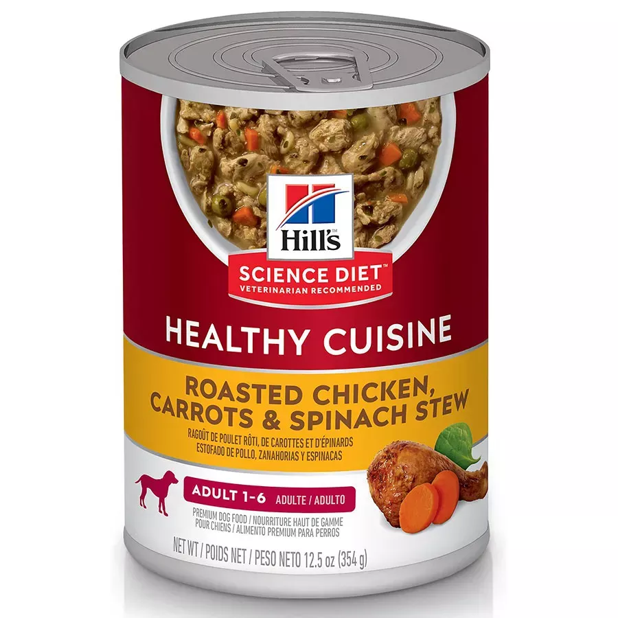 Hill's Science Diet Healthy Cuisine Adult Roasted Chicken, Carrots, & Spinach Stew Canned Dog Food- 12.5 oz