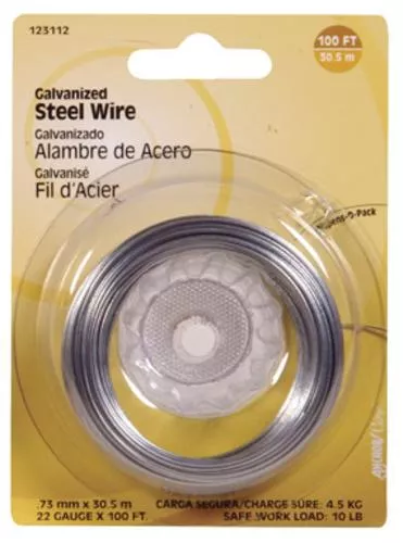 Hillman Fasteners 123112-N Galvanized Steel Wire22 Gauge 100Ft