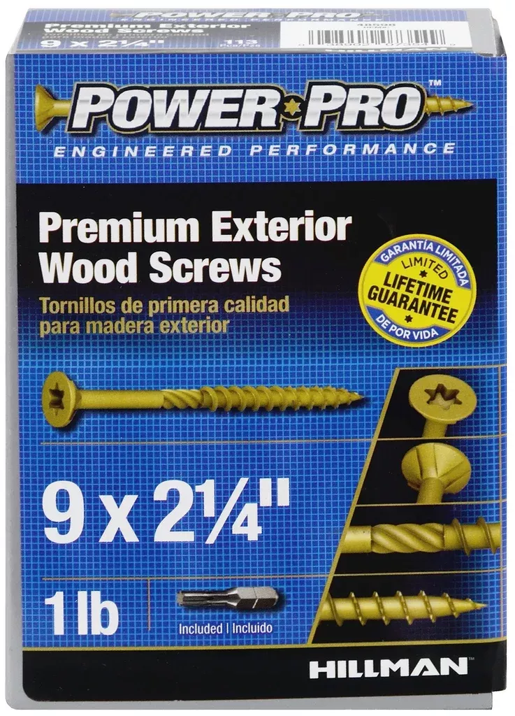 Hillman Fasteners 48598 Power Pro Exterior All Purpose Screw, 9" x 2-1/4"
