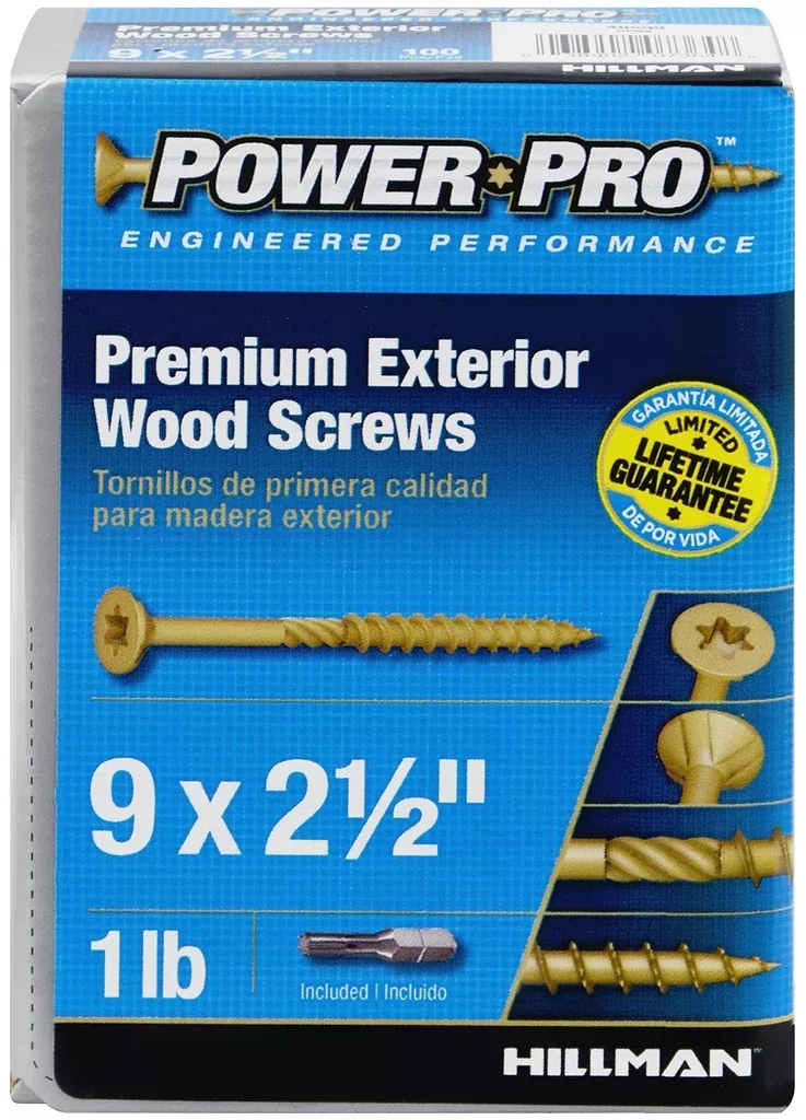 Hillman Fasteners 48599 Power Pro Exterior All Purpose Screw, 9" x 2-1/2"