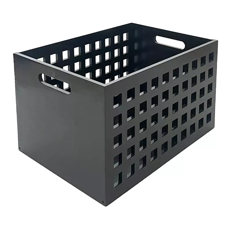 Holden Black Wooden Storage Crate, Medium