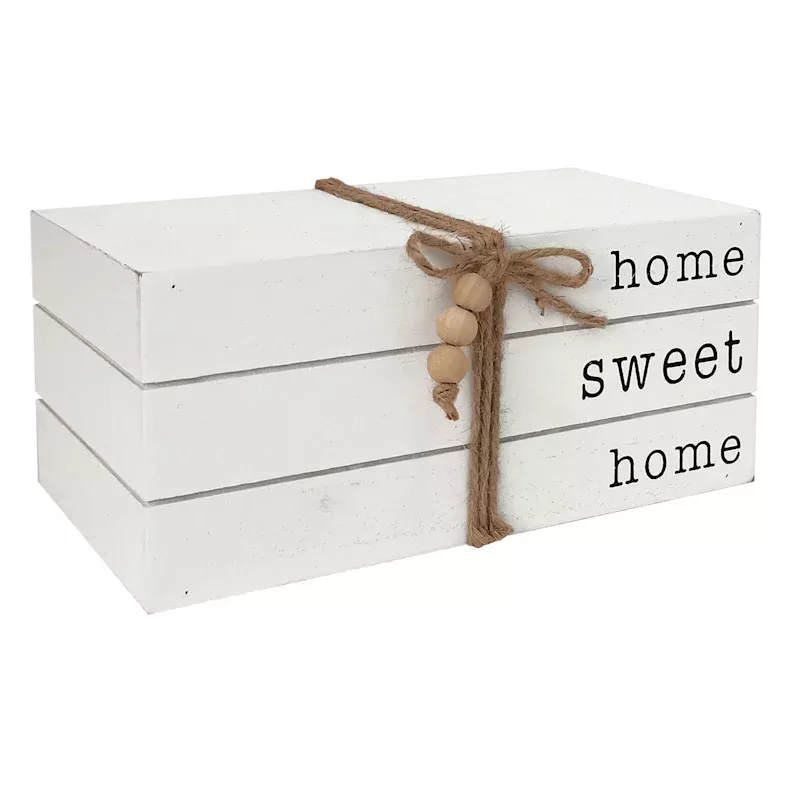 Home Sweet Home White Wood Sign, 7x3