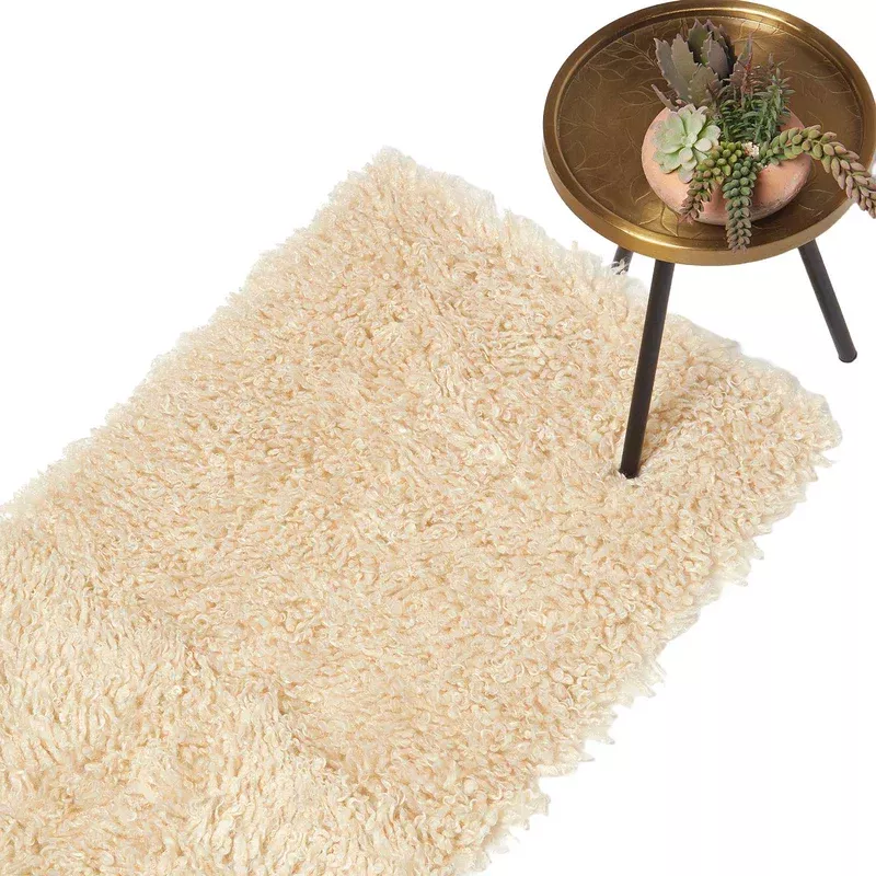 HOMESCAPES Luxury Fluffy Shaggy Rug