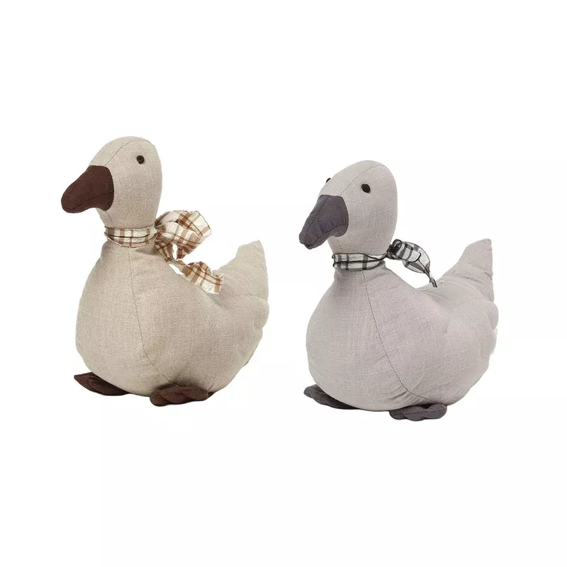 HOMESCAPES Weighted Duck Fabric Doorstop Pair