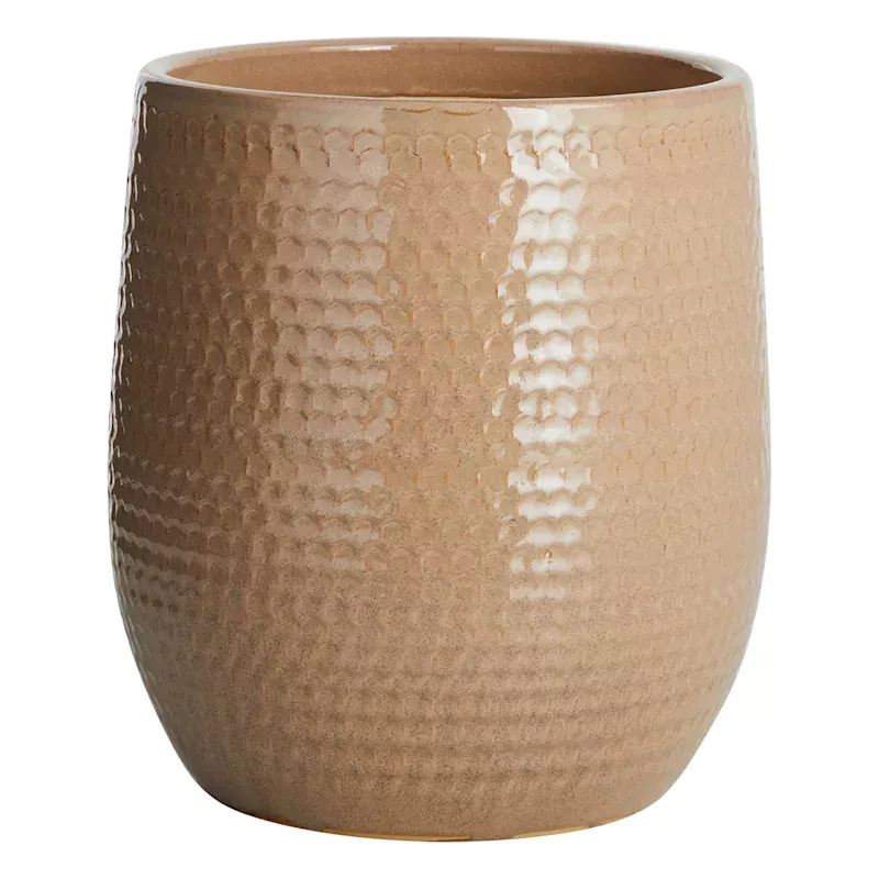 Honeycomb Tall Caramel Outdoor Planter, Medium